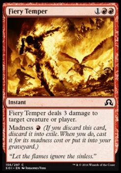 Wizards Of The Coast Magic: Shadows Over Innistrad 156: Fiery Temper [FOIL]