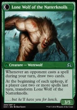 Wizards Of The Coast Magic: Shadows Over Innistrad 209: Hermit Of The Natterknolls/ Lone Wolf Of The Natterknolls [FOIL] -Wizards Of The Coast Lone Wolf of the Natterknolls